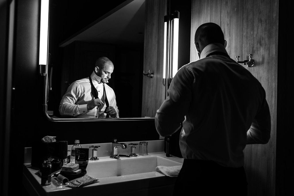 Groom Getting Ready at The Cape