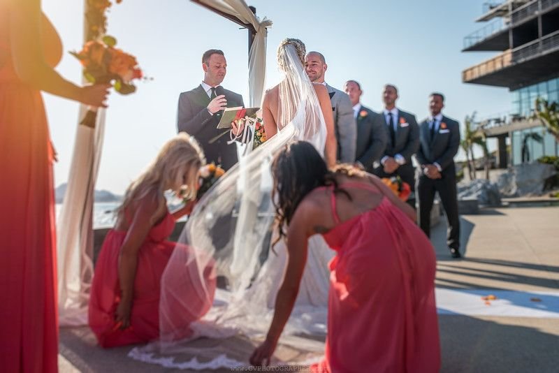 Bride and Groom at Ceremony at The Cape Cabo San Lucas