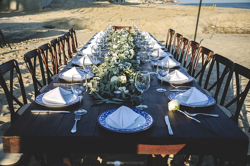 Wedding Beach Table Setting Cabo San Lucas