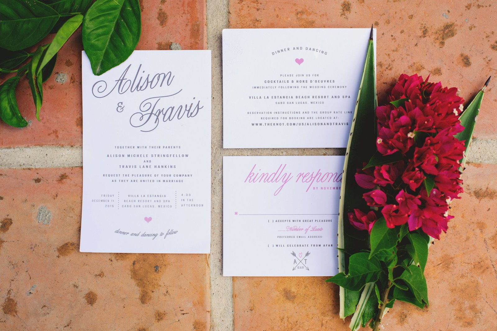 wedding invites design by Cabo Wedding Services