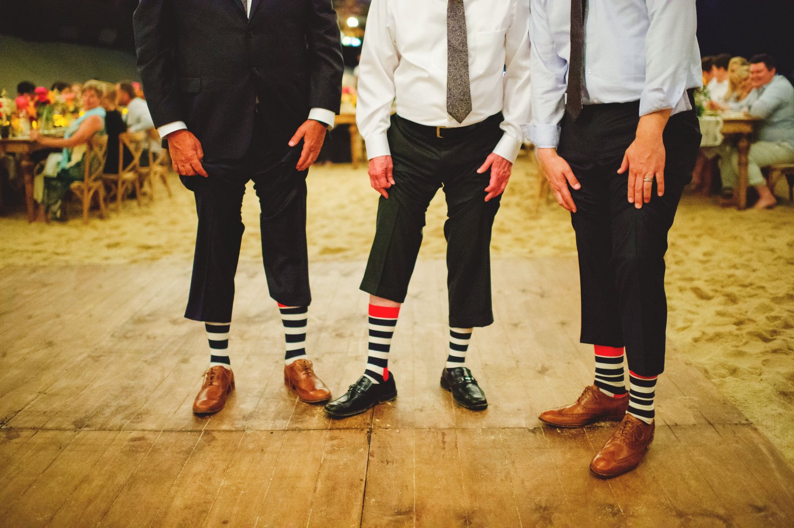 Groomsmen with matching socks