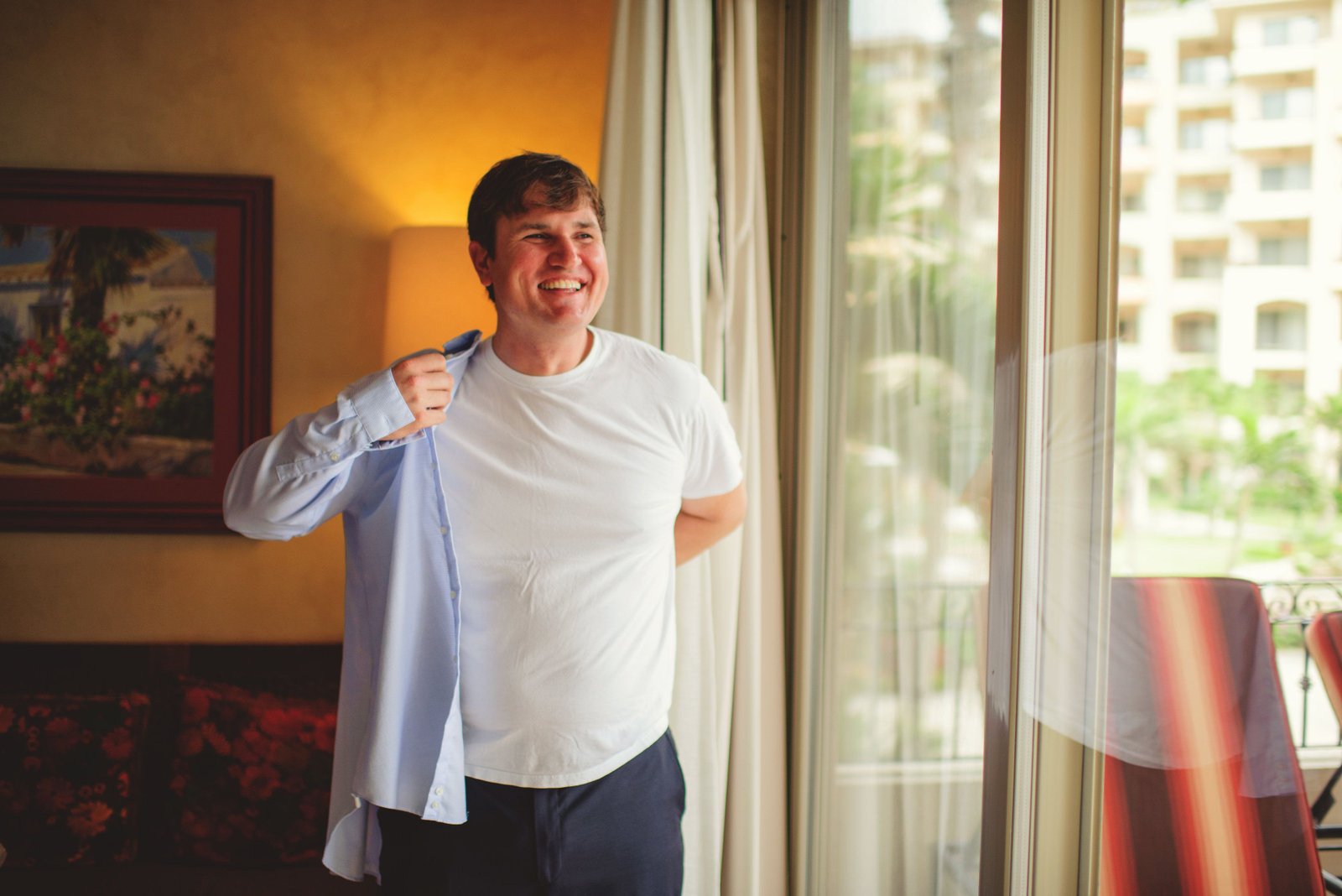 groom getting ready at Cabo San Lucas