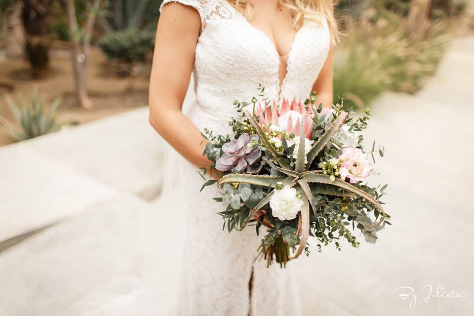 Bridal Bouquet at Destination Wedding in Cabo San Lucas at Wedding Venue at Acre Baja