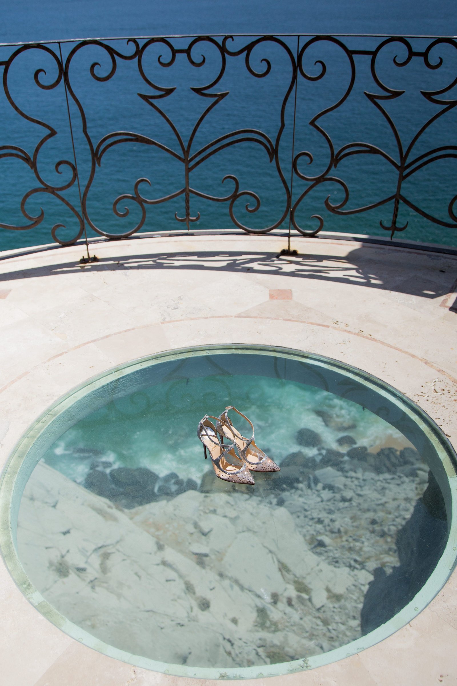 Christian Louboutin shoes in a photo session at a wedding in Los Cabos Mexico