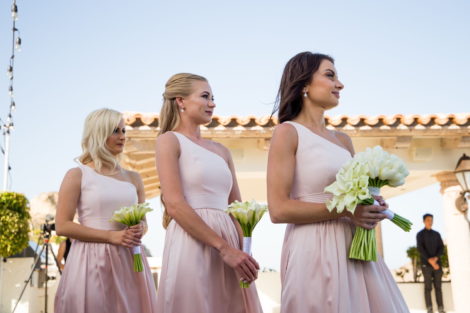 Bridesmaids at ceremony at Villa la Roca Pedregal