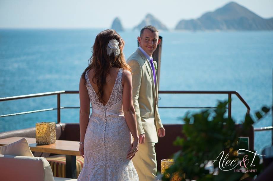 Bride and Groom Wedding Rings at the Cape by Thompsonm Hotels in Los Cabos Mexico