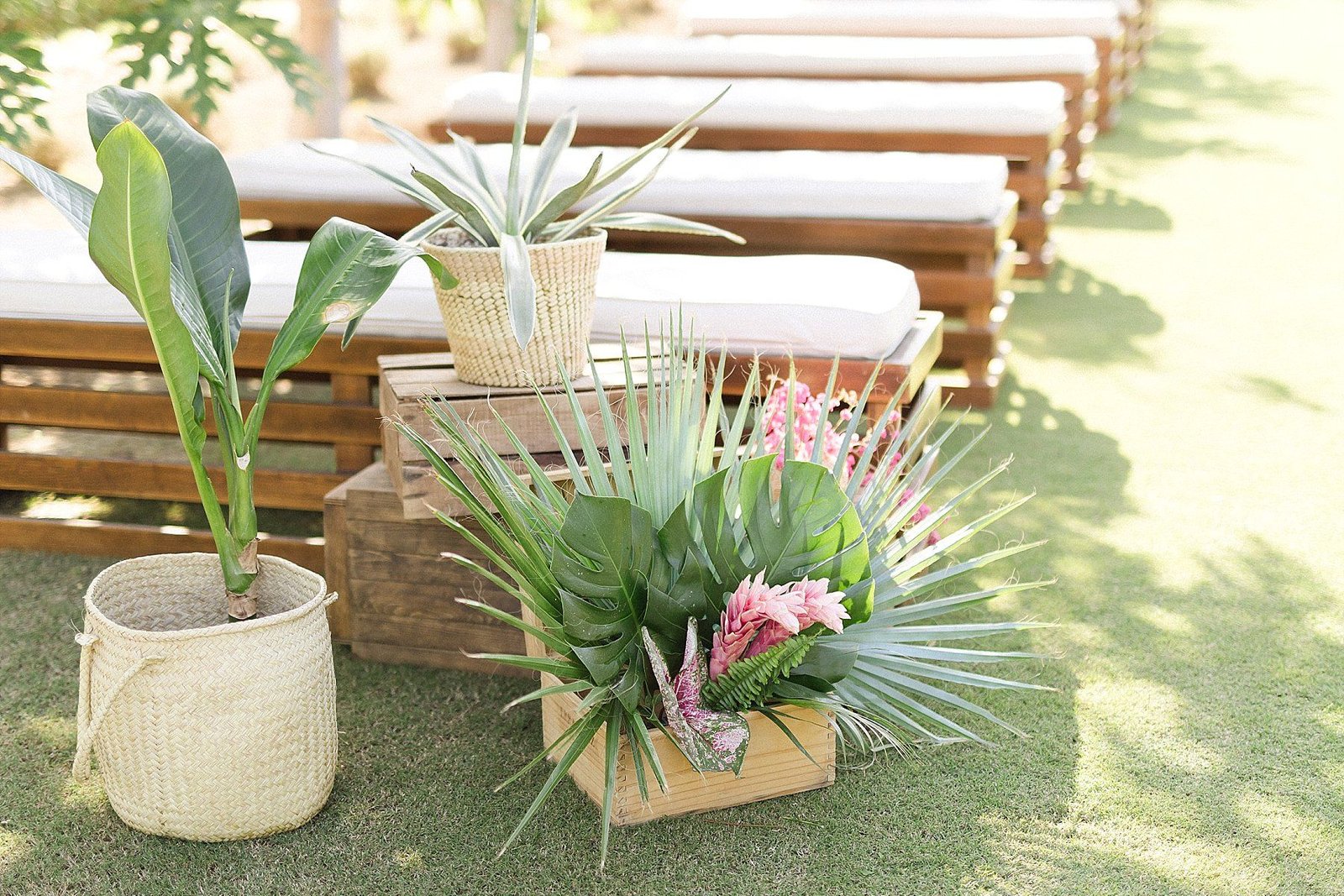 Ceremony design at Flora Farms Destination Wedding. Wedding Planning by Cabo Wedding Services in Los Cabos Mexico. Wedding Photography by Sara Richardson