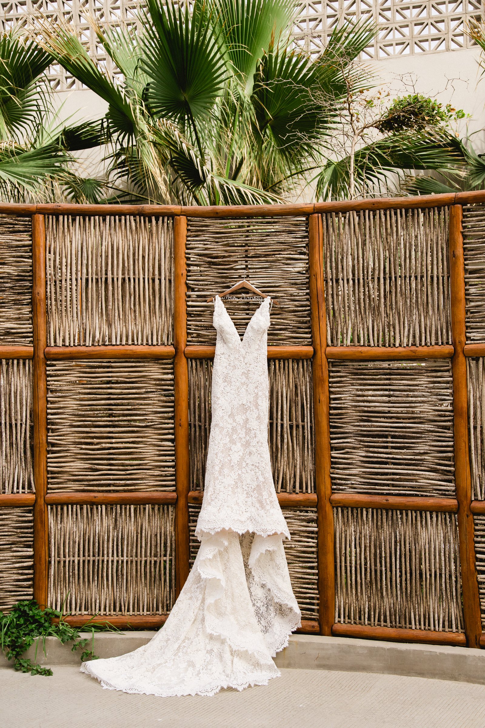 Wedding Dress by Vera Wang worn by our Bride Ashley. Ashley and Matthew got married at The Cape, a beautiful boutique hotel located in Los Cabos, Mexico. Best Destination wedding venue and wedding planning by Cabo Wedding Services
