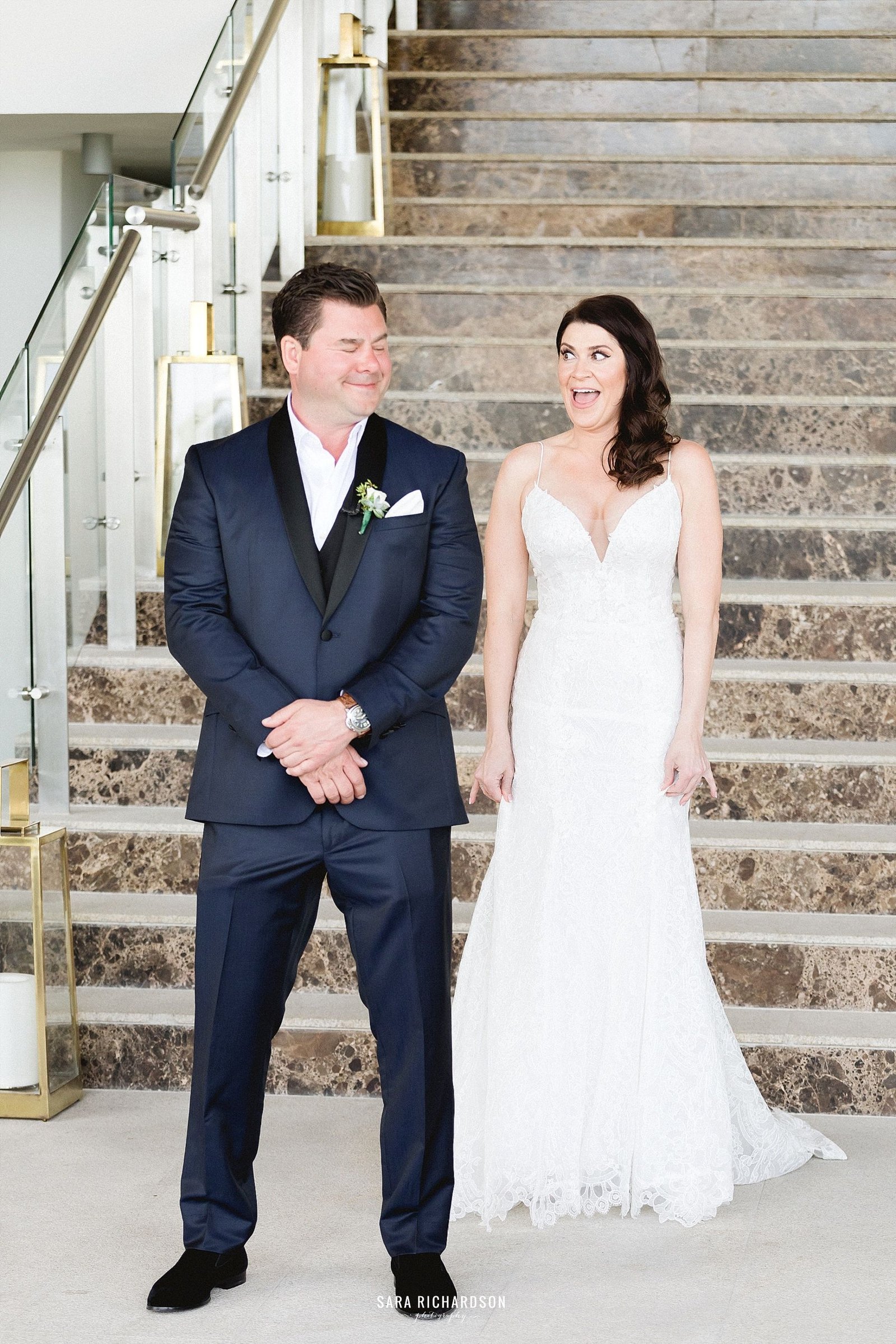 Our Bride could not contain her excitement as she saw her groom for the first time all glammed up. Thank to Bri Berliner who made our Bride look beautiful and went with a light tone for her cheeks and lips, she looks stunning.