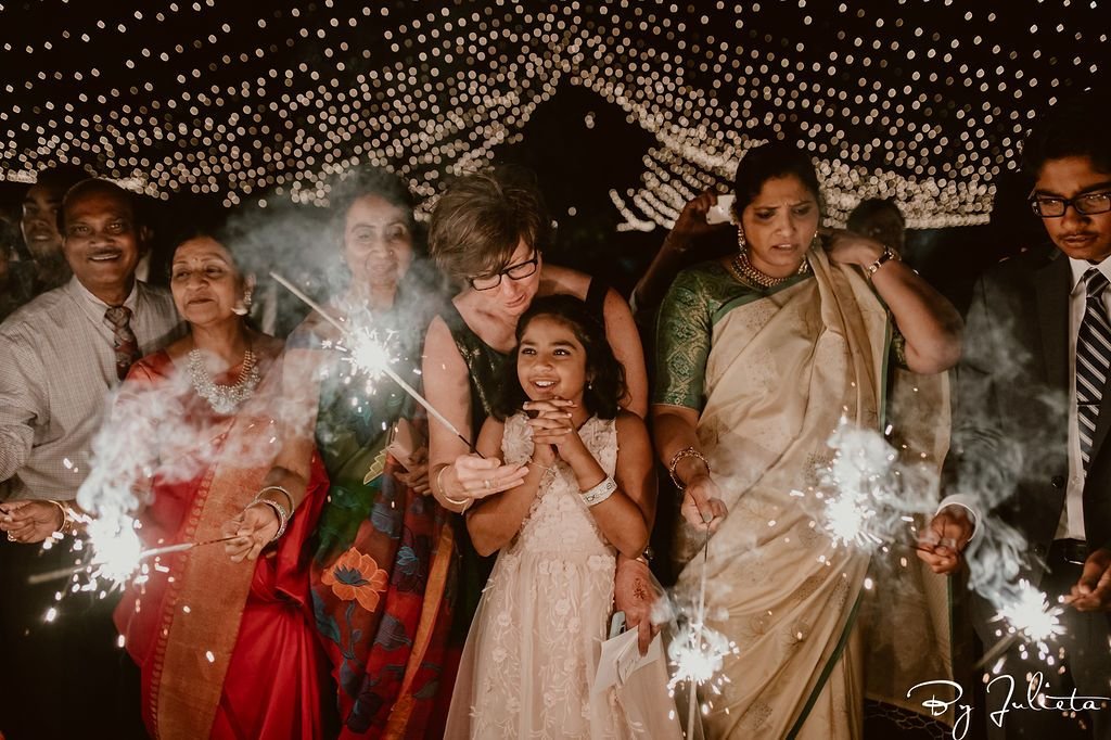 The bride decided to do Sparklers for her Grand Entrance and First Dance. It turned out great! Wedding Venue was at Flora Farms.