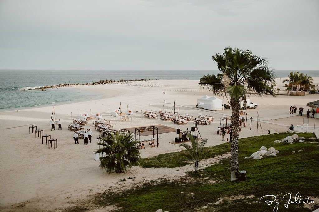 Shot from above of the Sangeet that took place at the Hilton Los Cabos. It was a fun event, and a great way to start the wedding weekend!