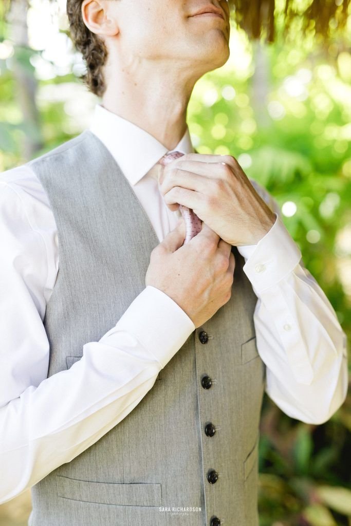 Groom getting ready for his big day. He was a little nervous, but we made sure he was well taken care of!