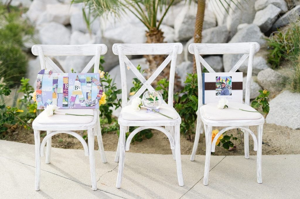 Memorial Chair at a Ceremony done at The Cape in Los Cabos Mexico. Wedding planning done by Jesse Wolff at Cabo Wedding Services