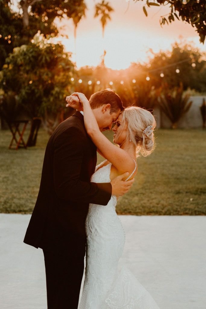 Bride and Groom dancing in the middle of the dance floor at Acre Baja. One of the Best  Wedding Venues in Los Cabos, Mexico. Wedding Planning was done by Jessica Wolff at Cabo Wedding Services.