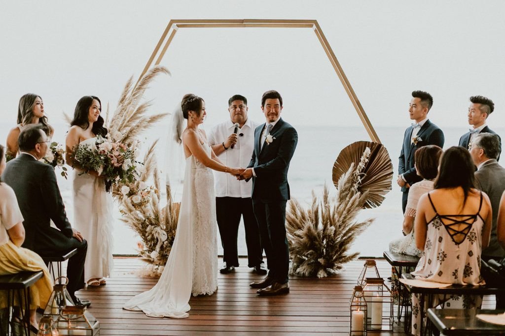 Wedding ceremony taking place at wedding venue Solaz Los Cabos.