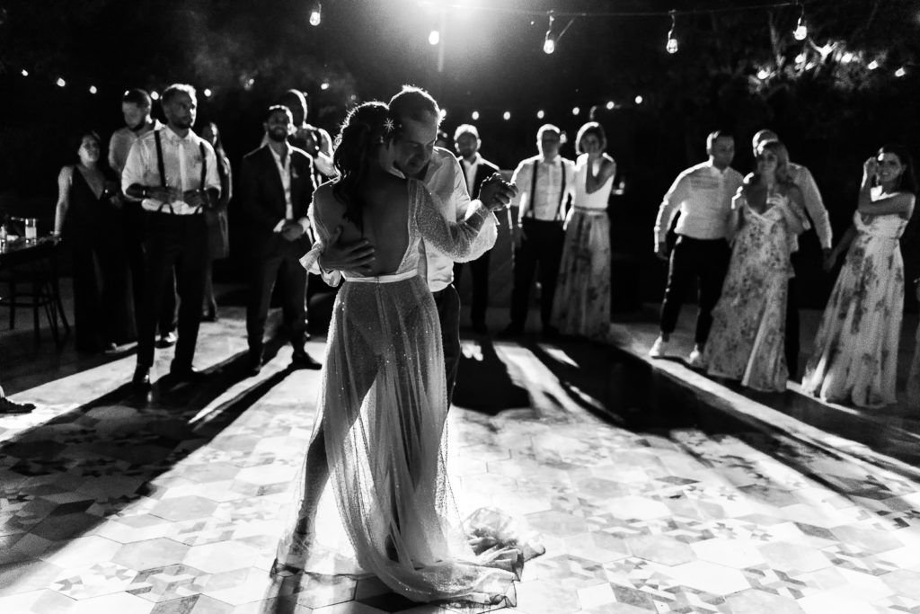 Bride and her dad doing the Father Daughter Dance at their desitnation wedding in Los Cabos Mexico. planning was done by Jessica Wolff