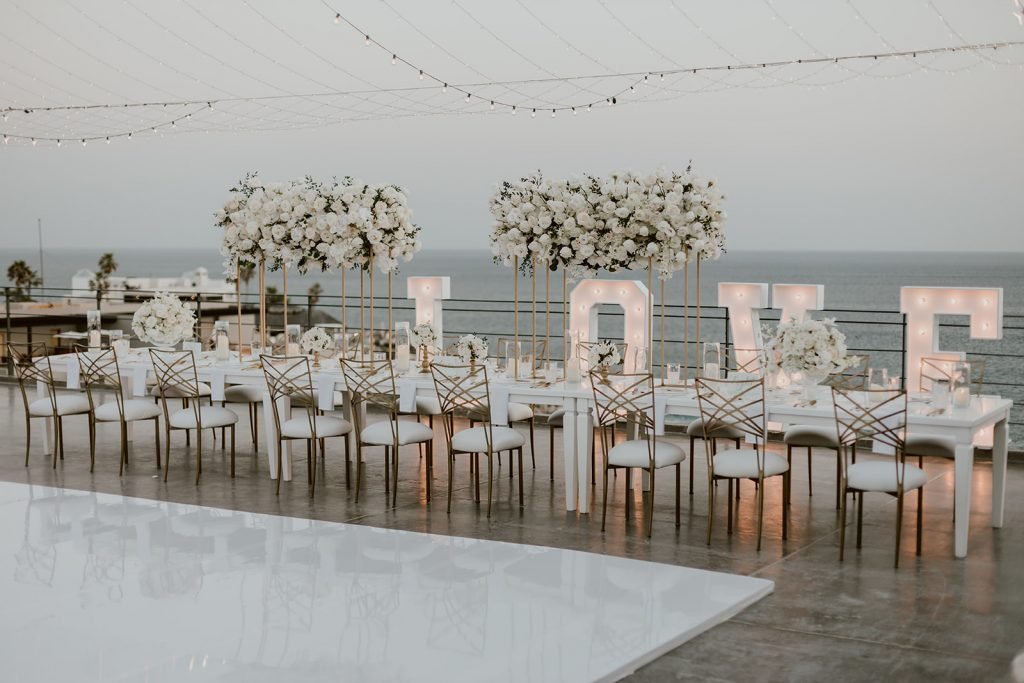 Set-up at Nicole and Brandons wedding that took place at the Cape in Los Cabos Mexico. 