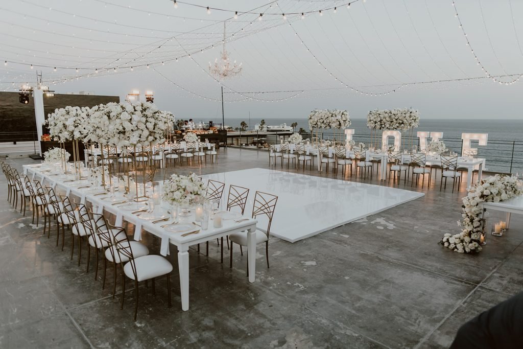 This was the Reception set-up. We had a lot of roses, string lights, chandelier and a large, beautiful love sign.