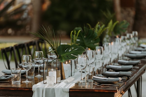 Acre Baja wedding setup in Cabo — craft cocktail presentation