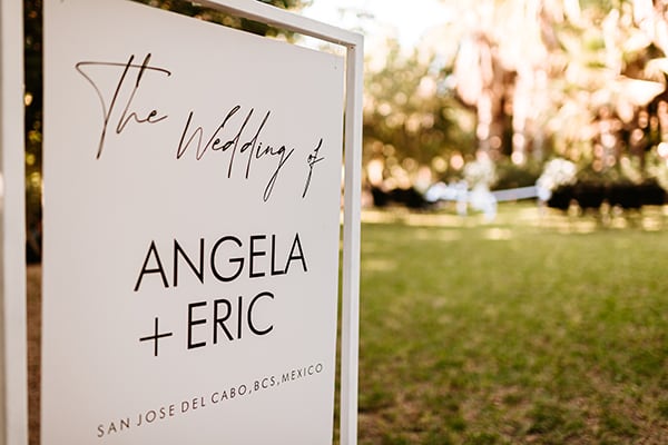 Acre Baja wedding setup in Cabo — bride and groom in jungle landscape
