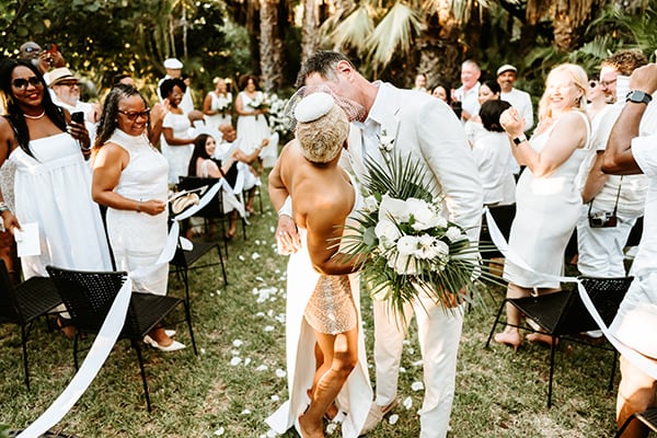 Acre Baja wedding setup in Cabo — outdoor reception under string lights in Mango Orchard