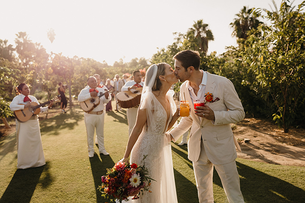 Flora Farms wedding setup in Cabo — floral decorations detail