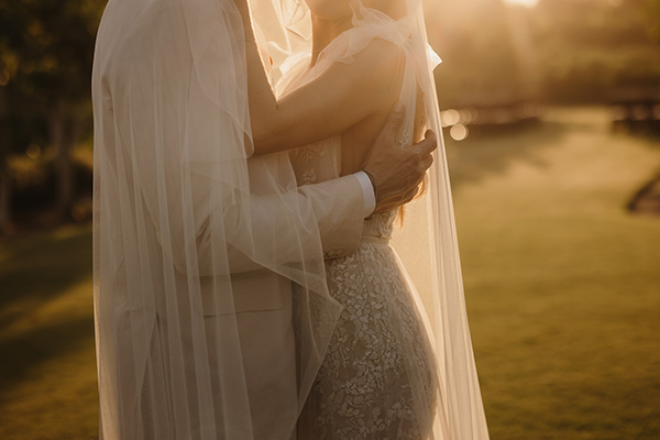 Flora Farms wedding setup in Cabo — brick barn event space