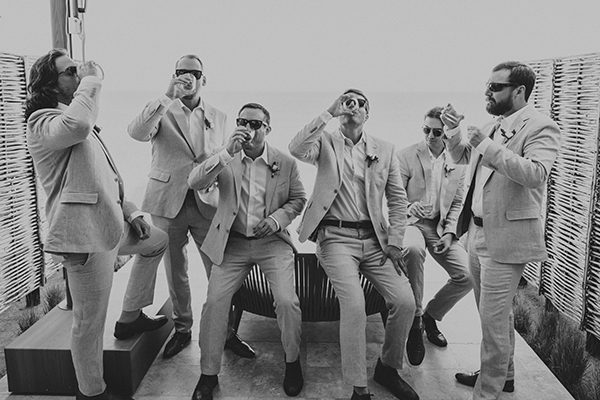Hilton Cabo wedding setup — elegant terrace reception overlooking ocean