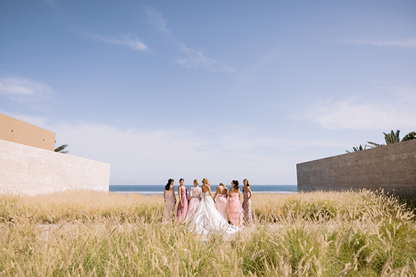 JW Marriott wedding setup in Cabo — couple overlooking the Sea of Cortez
