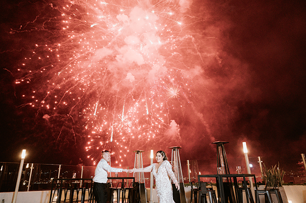 Sunset Monalisa wedding setup in Cabo San Lucas — live music at romantic reception