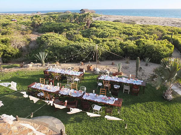 Todos Santos wedding setup near Cabo — couple in charming historic streets