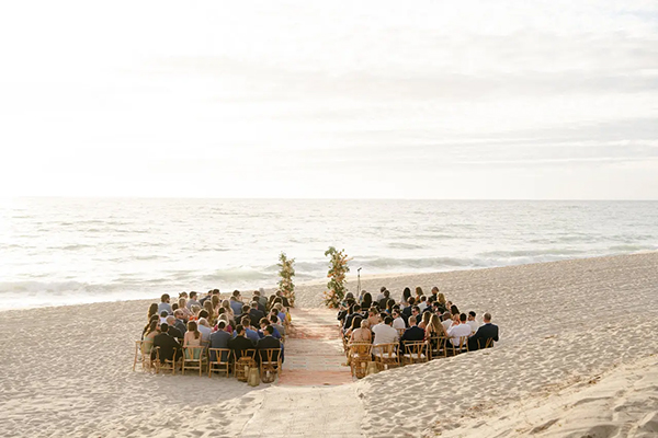 Todos Santos wedding setup near Cabo — desert landscape surrounding Villa Santa Cruz